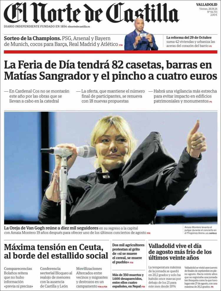 Portada de Norte de Castilla - Valladolid (Espa&ntilde;a)