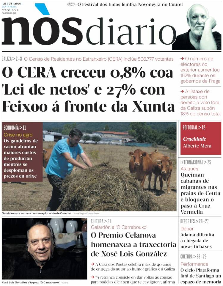 Portada de Nòs Diario (Espa&ntilde;a)