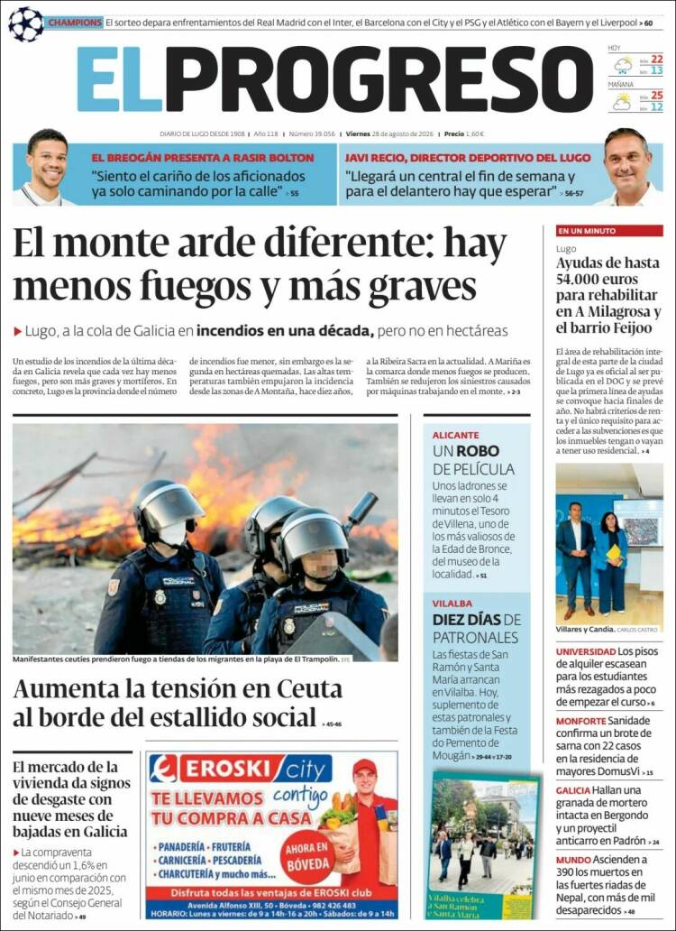 Portada de El Progreso (Espa&ntilde;a)
