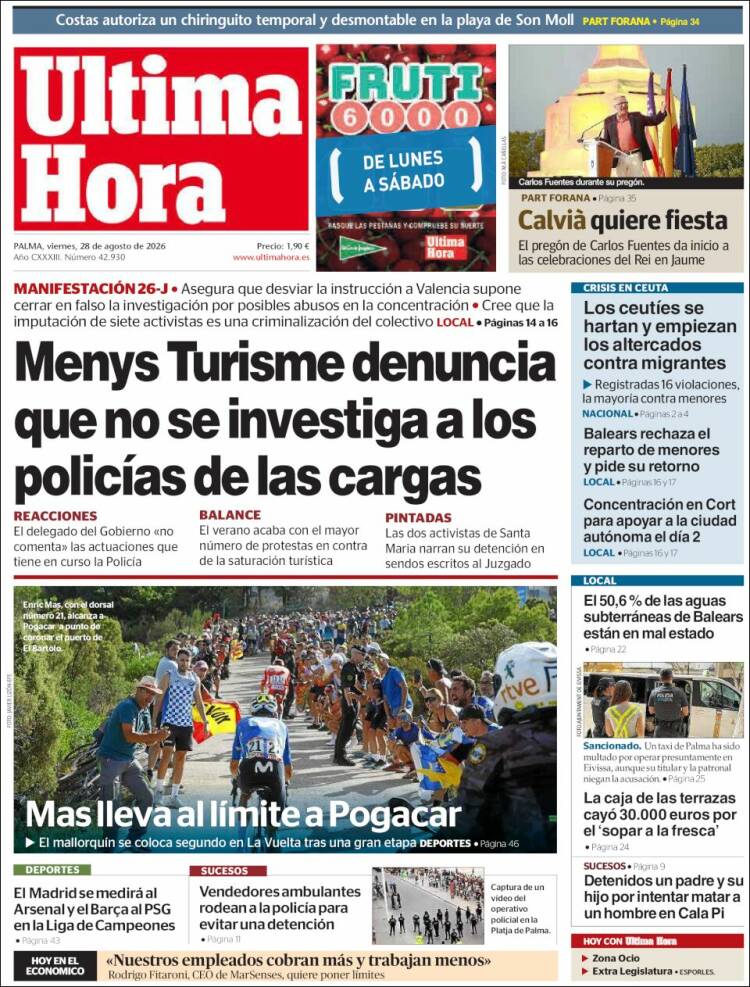 Portada de Última Hora (Espa&ntilde;a)