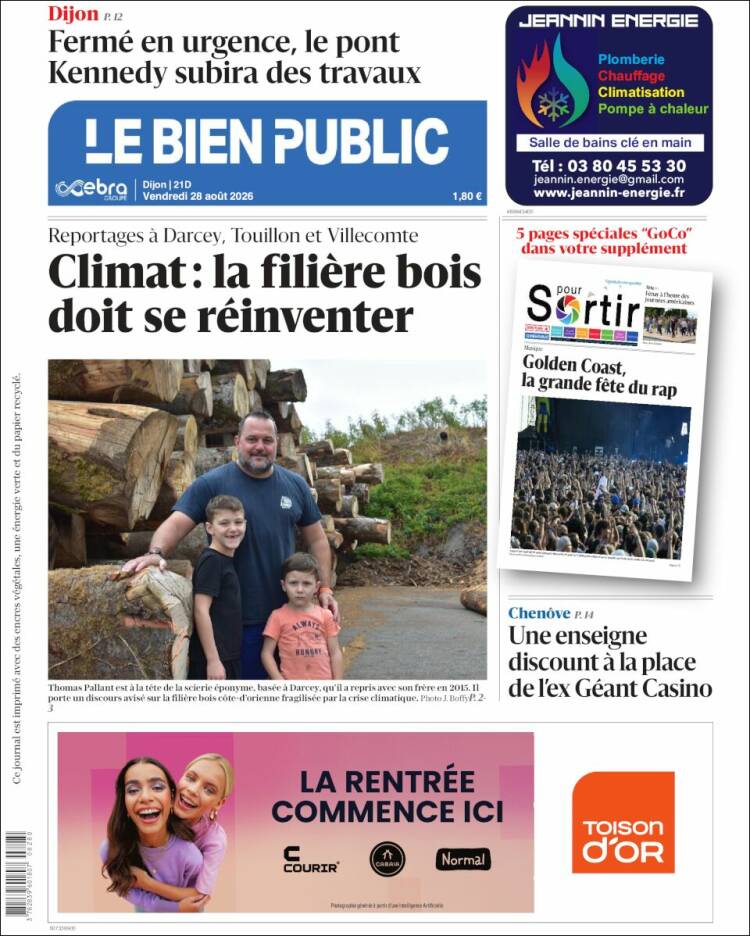 Portada de Le Bien Public (Francia)