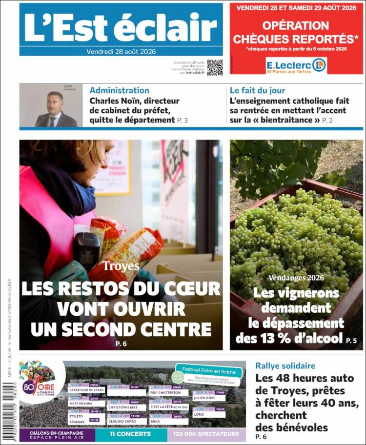 Portada de L'Est Eclair (Francia)