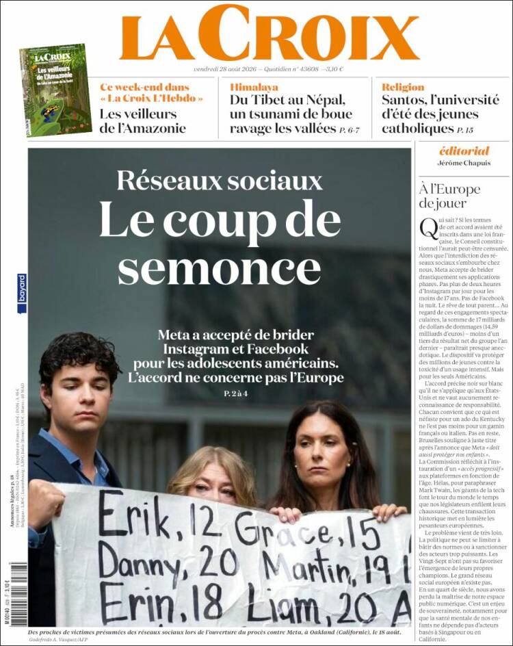 Portada de La Croix (Francia)