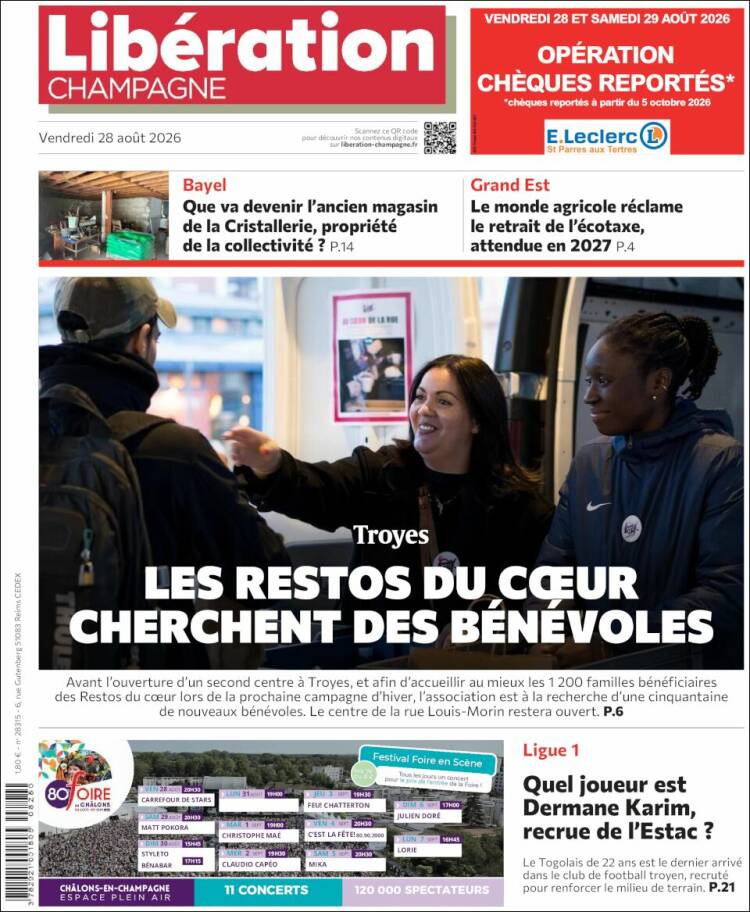 Portada de Libération Champagne (Francia)