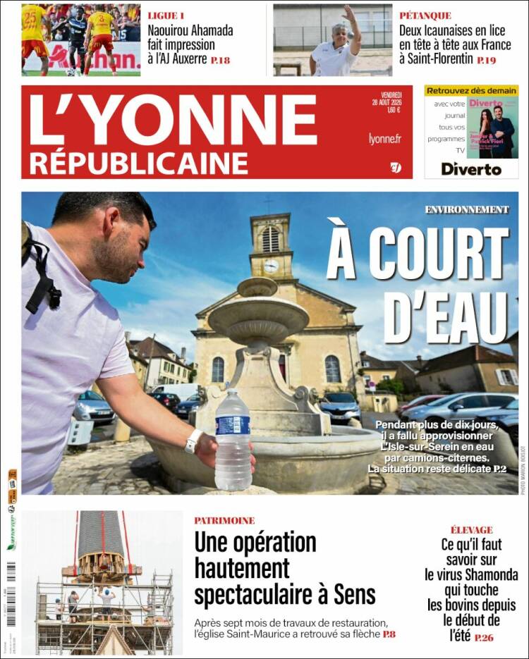 Portada de L'Yonne-Républicaine (Francia)