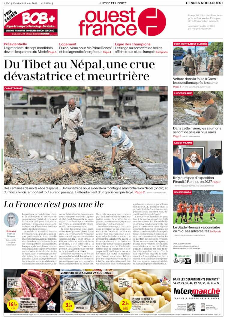 Portada de Ouest France (Francia)