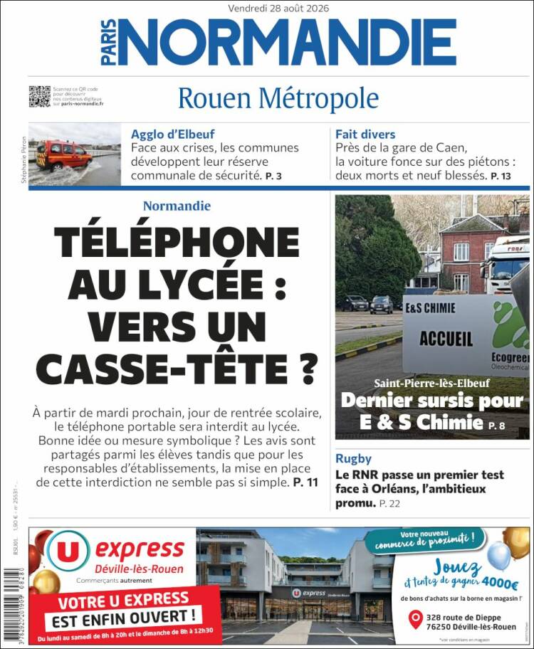 Portada de Paris Normandie (Francia)