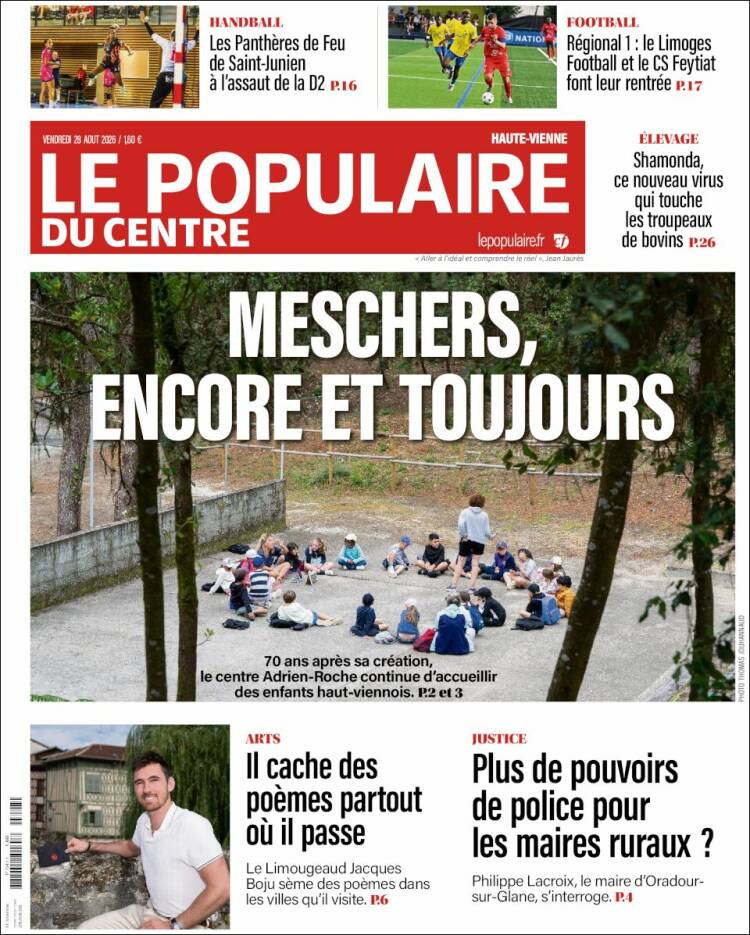 Portada de Le Populaire du Centre (Francia)