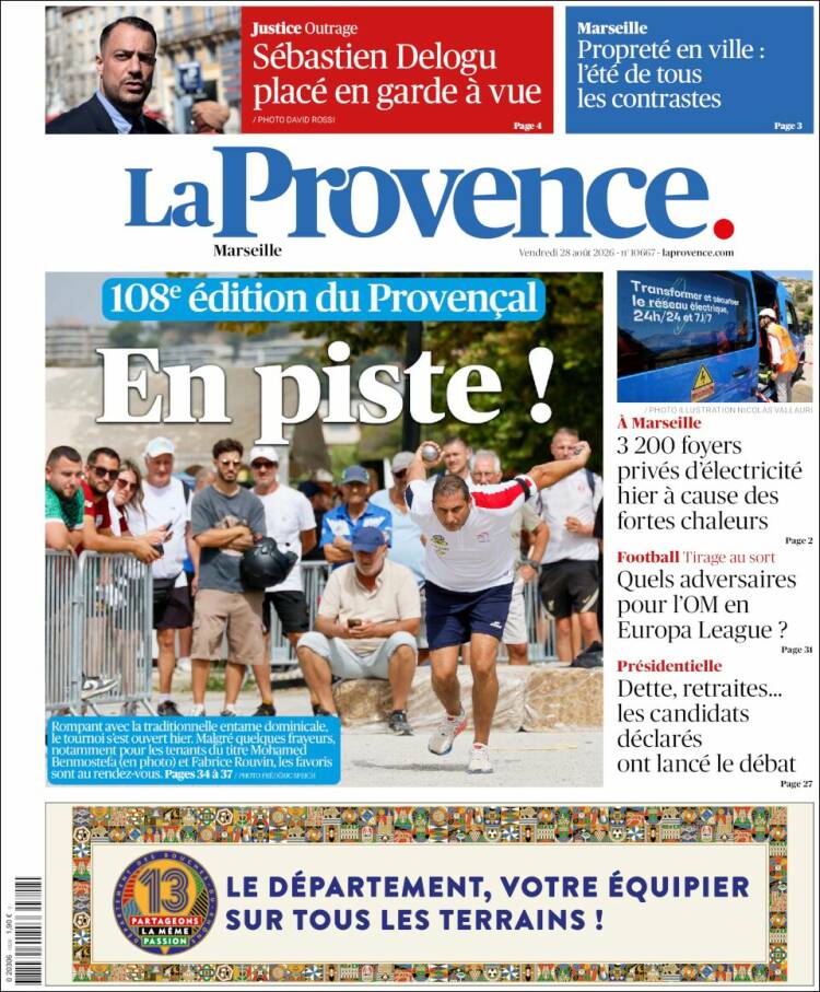 Portada de La Provence (Francia)