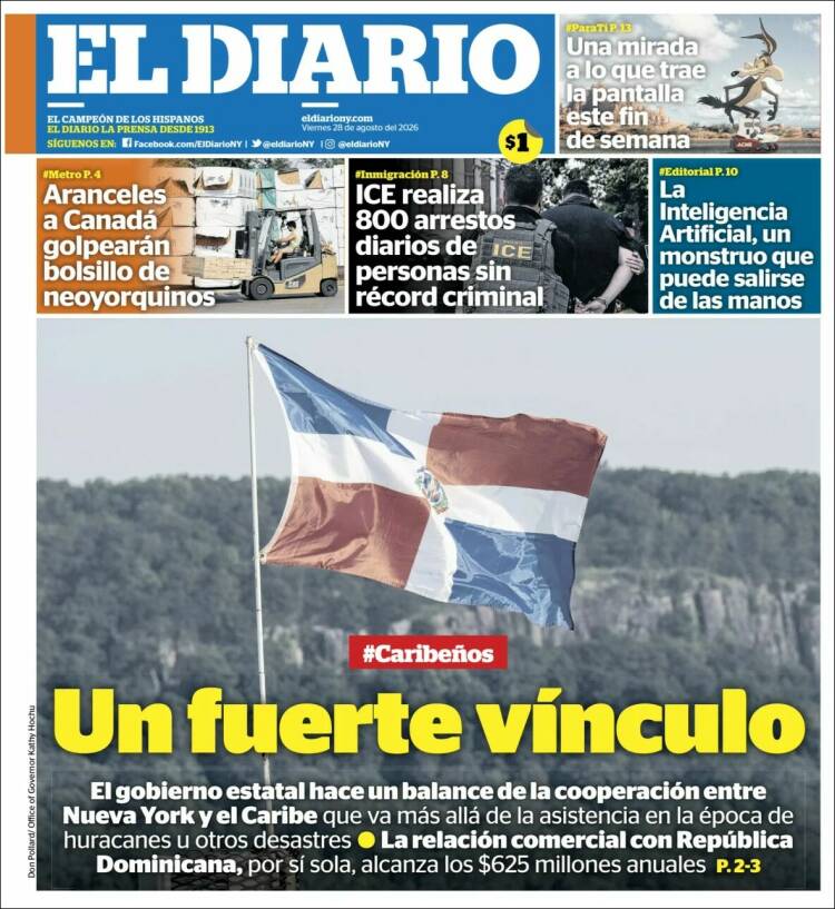 Portada de El Diario NY (USA)