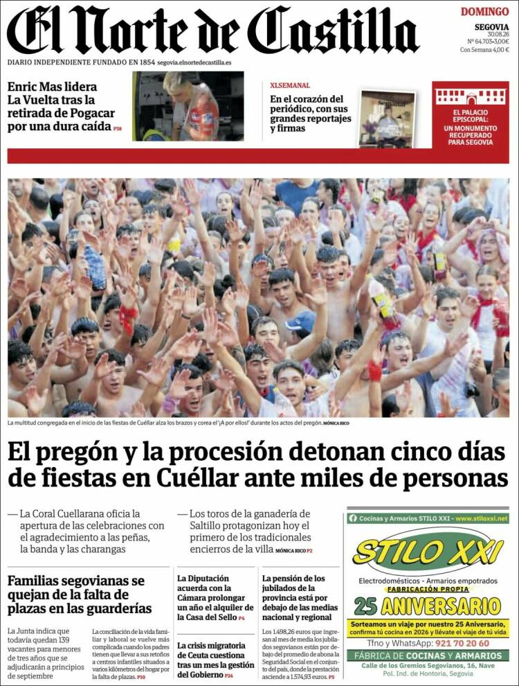 Portada de Norte de Castilla - Segovia (Espa&ntilde;a)