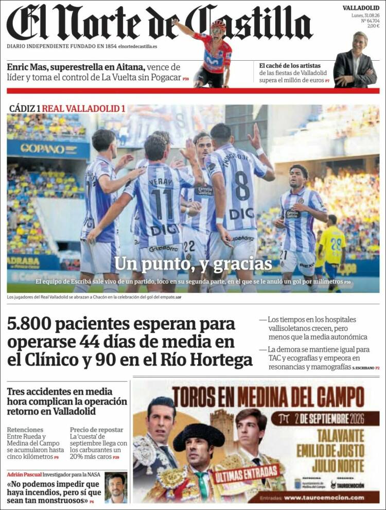 Portada de Norte de Castilla - Valladolid (Espa&ntilde;a)