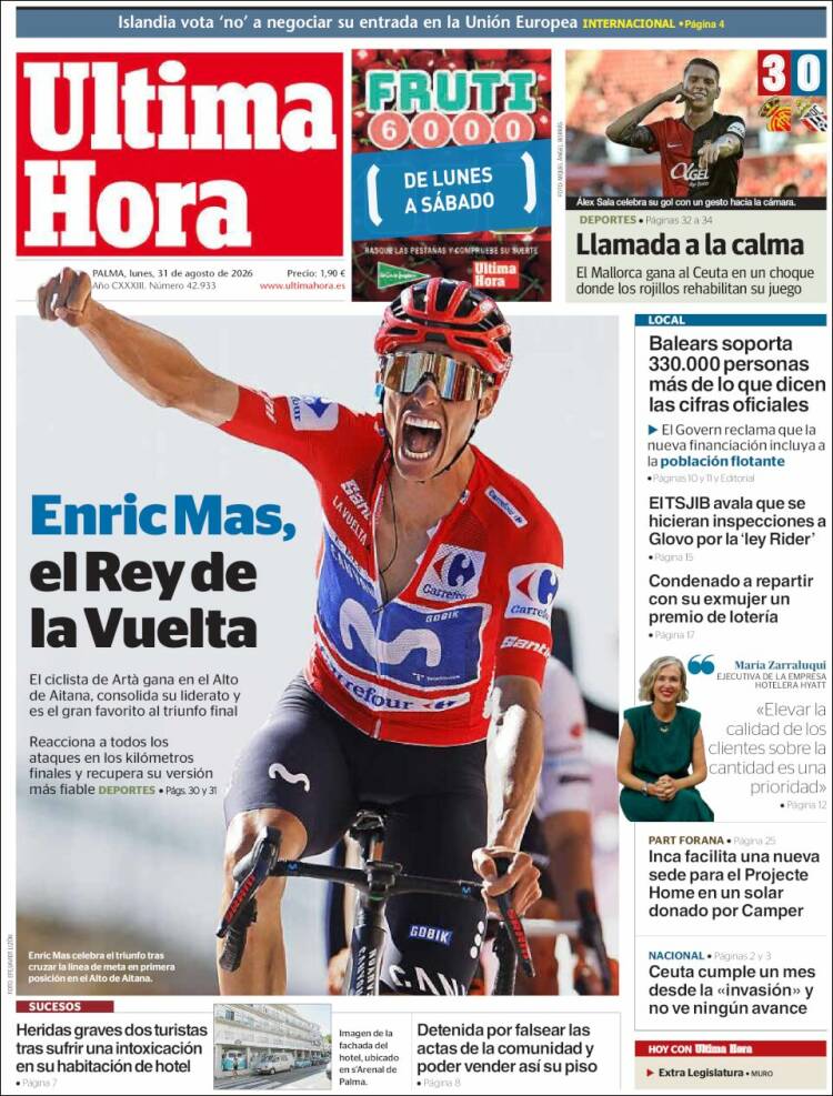 Portada de Última Hora (Espa&ntilde;a)