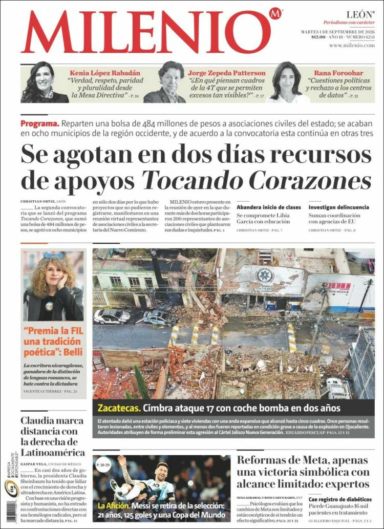 Portada de Milenio de León (Mexico)