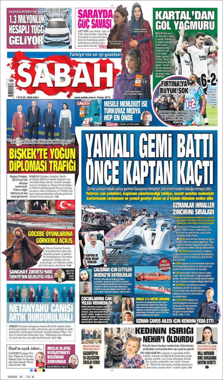 Portada de Sabah (Turqu&iacute;a)