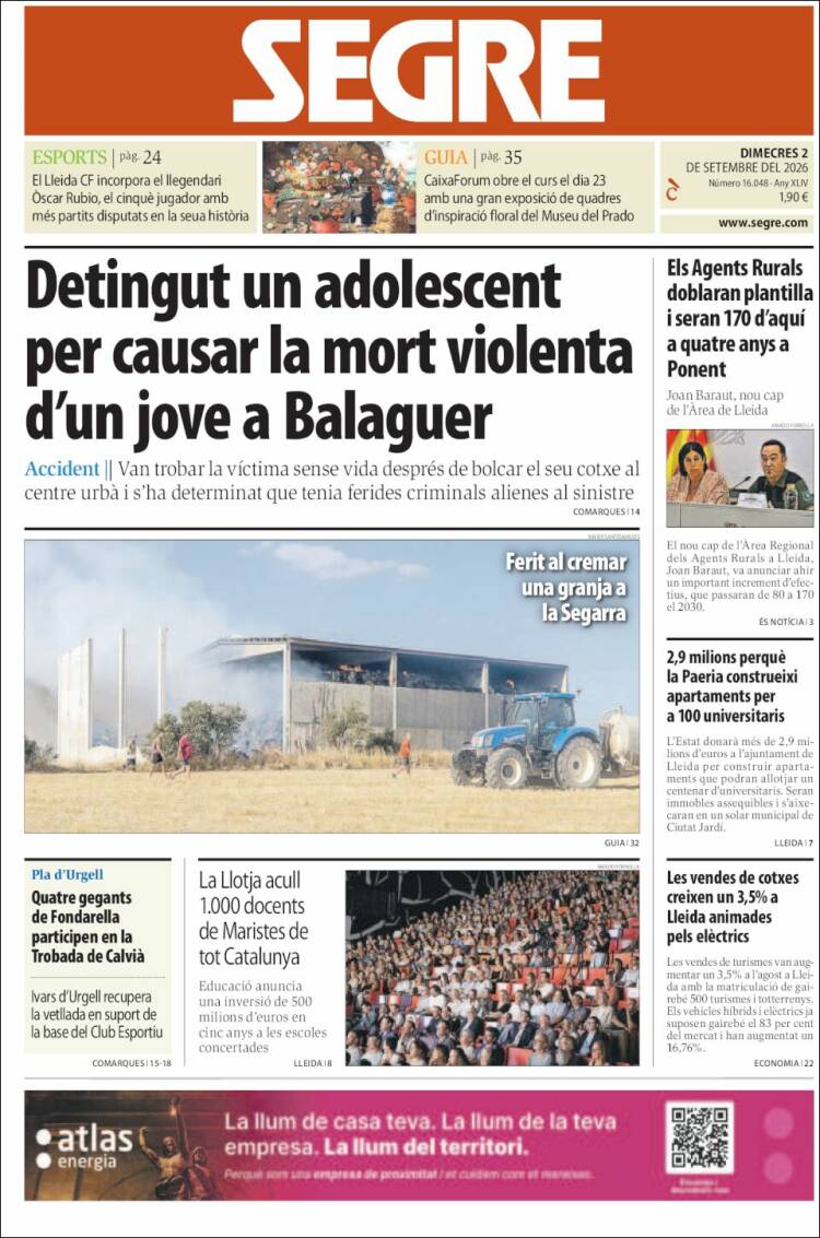 Portada de Segre (Spain)