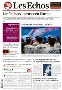 Portada de Les Echos (France)