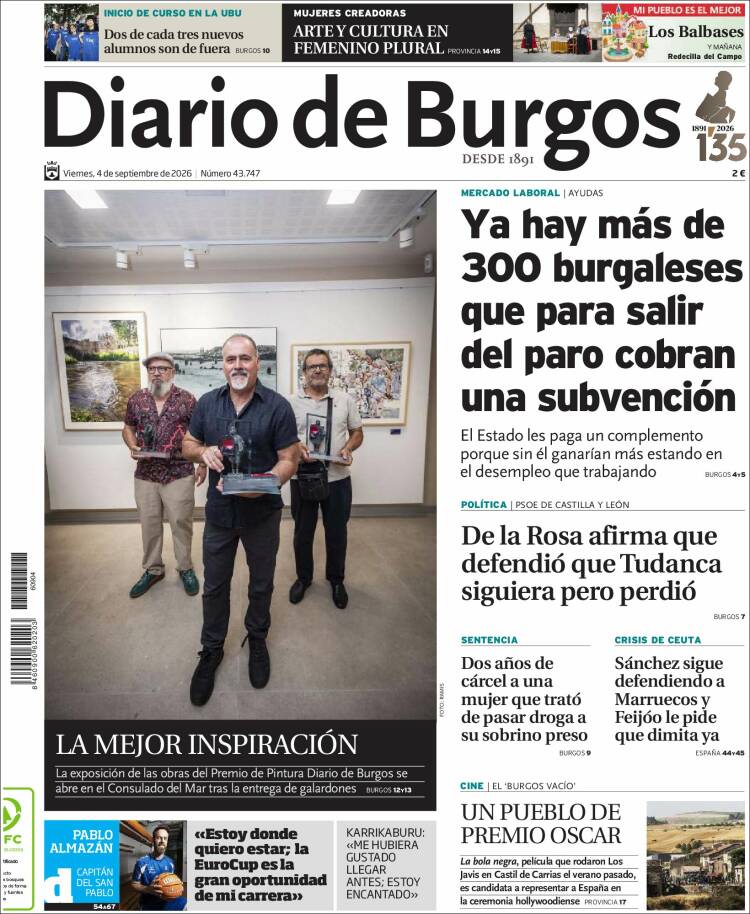 Portada de Diario de Burgos (Spain)