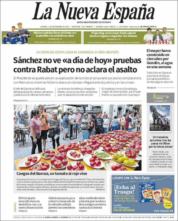 Portada de La Nueva España (Spain)