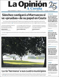 Portada de La Opinión de A Coruña (Espa&ntilde;a)