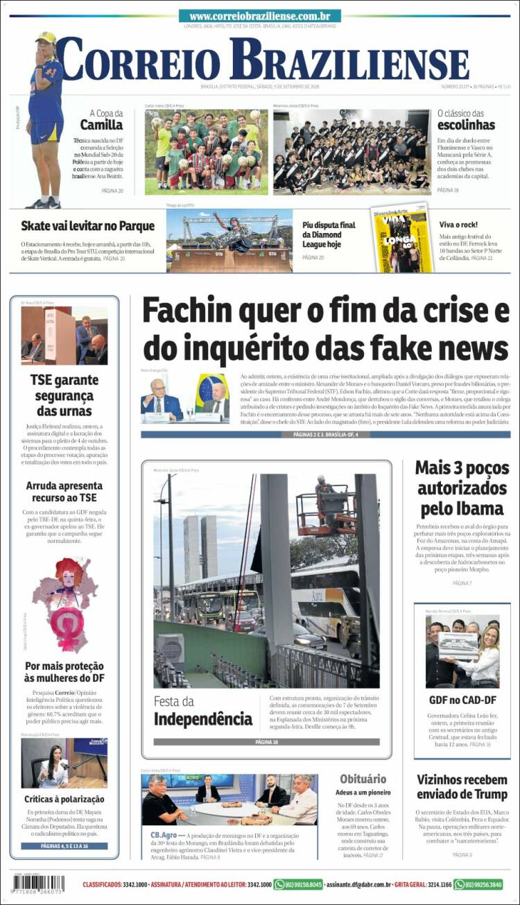 Portada de Correio Braziliense (Brasil)