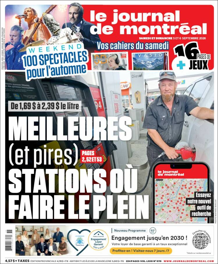 Portada de Le Journal de Montréal (Canada)