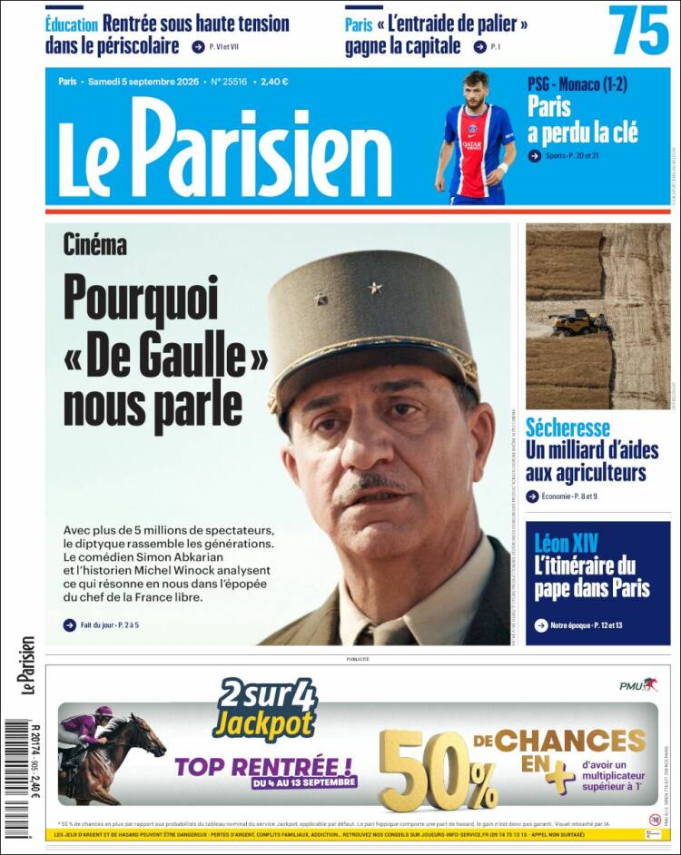 Portada de Le Parisien (France)
