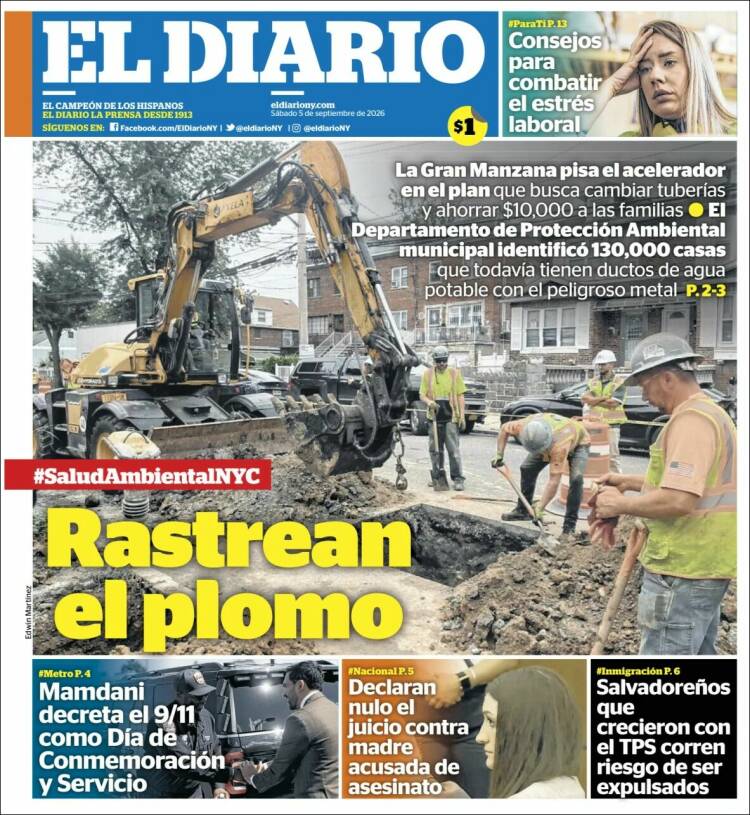 Portada de El Diario NY (USA)