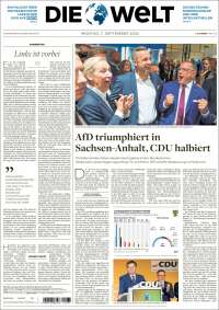 Portada de Die Welt (Germany)