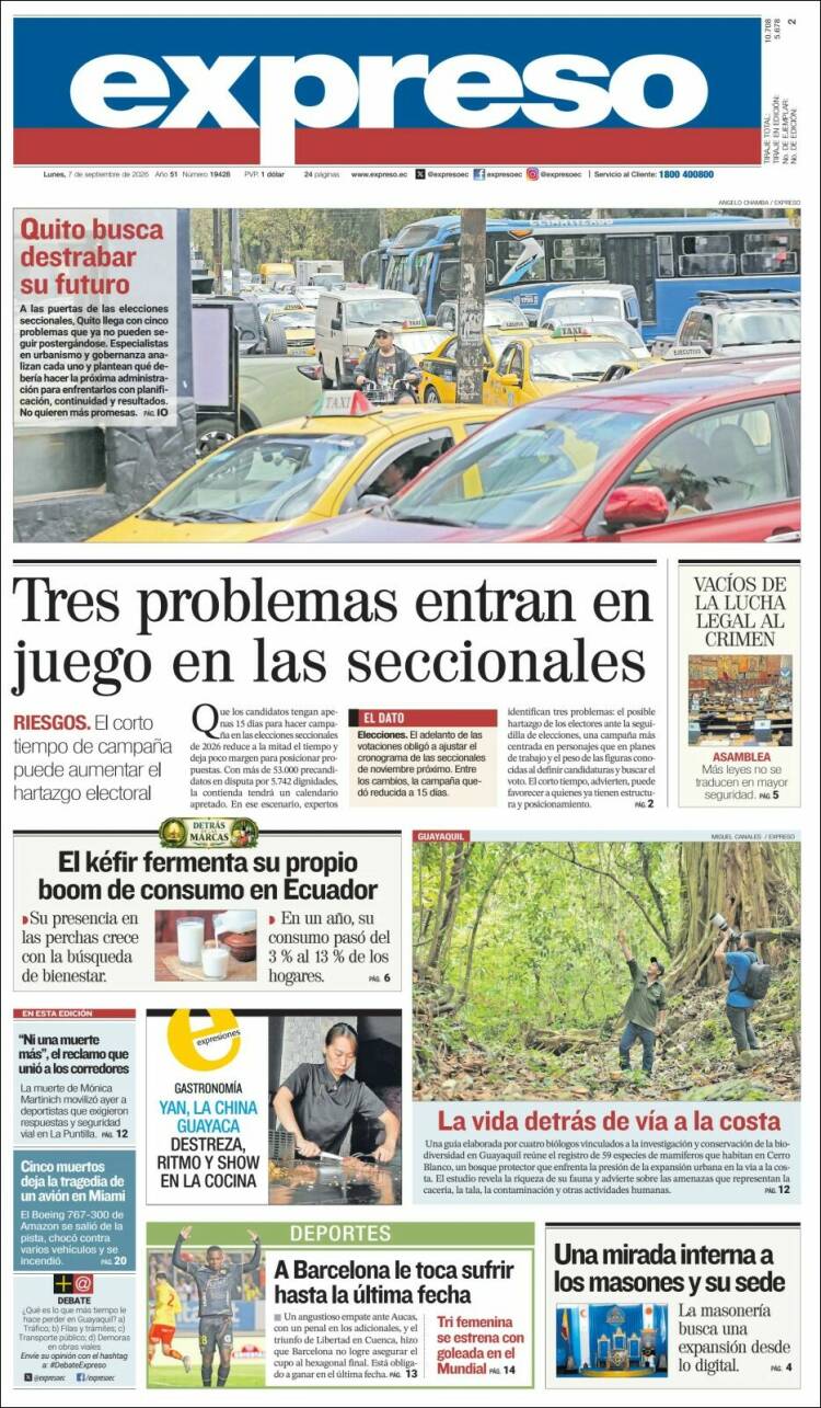 Portada de Expreso (Ecuador)