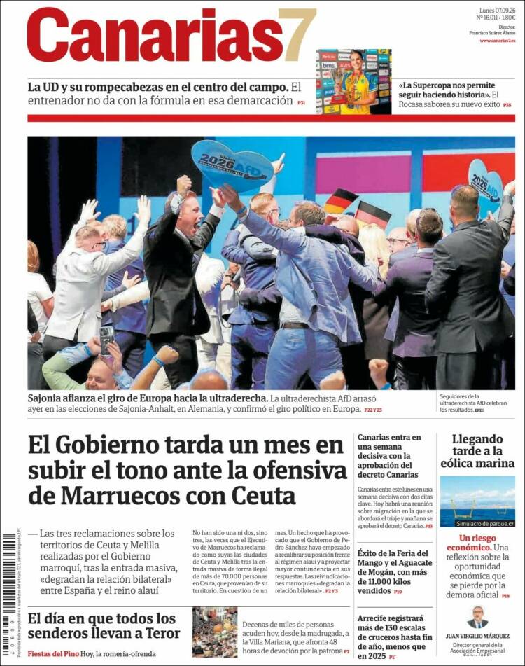 Portada de Canarias 7 (Espa&ntilde;a)