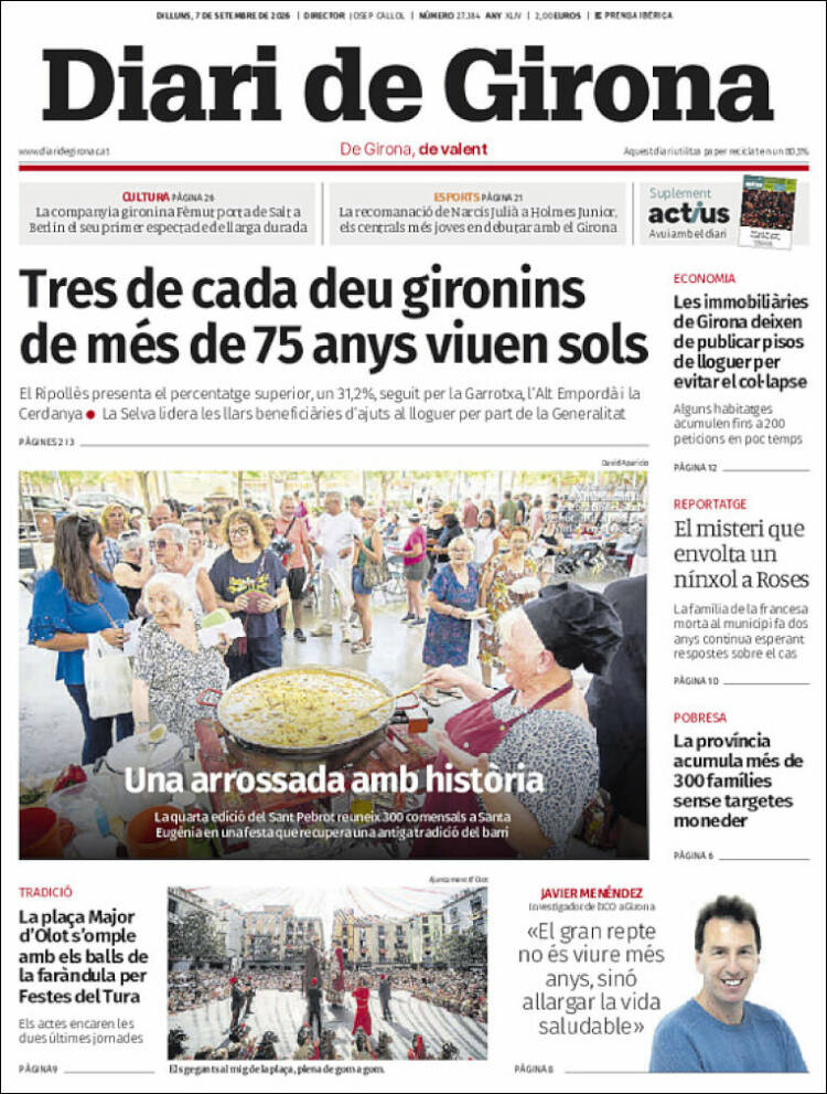 Portada de Diari de Girona (Espa&ntilde;a)