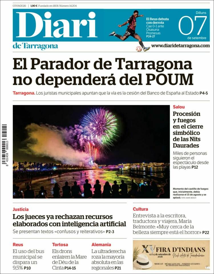 Portada de Diari de Tarragona (Espa&ntilde;a)