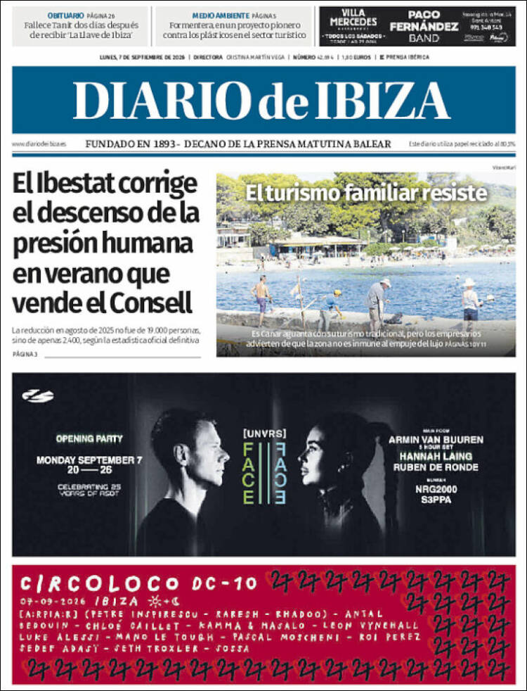 Portada de Diario de Ibiza (Espa&ntilde;a)