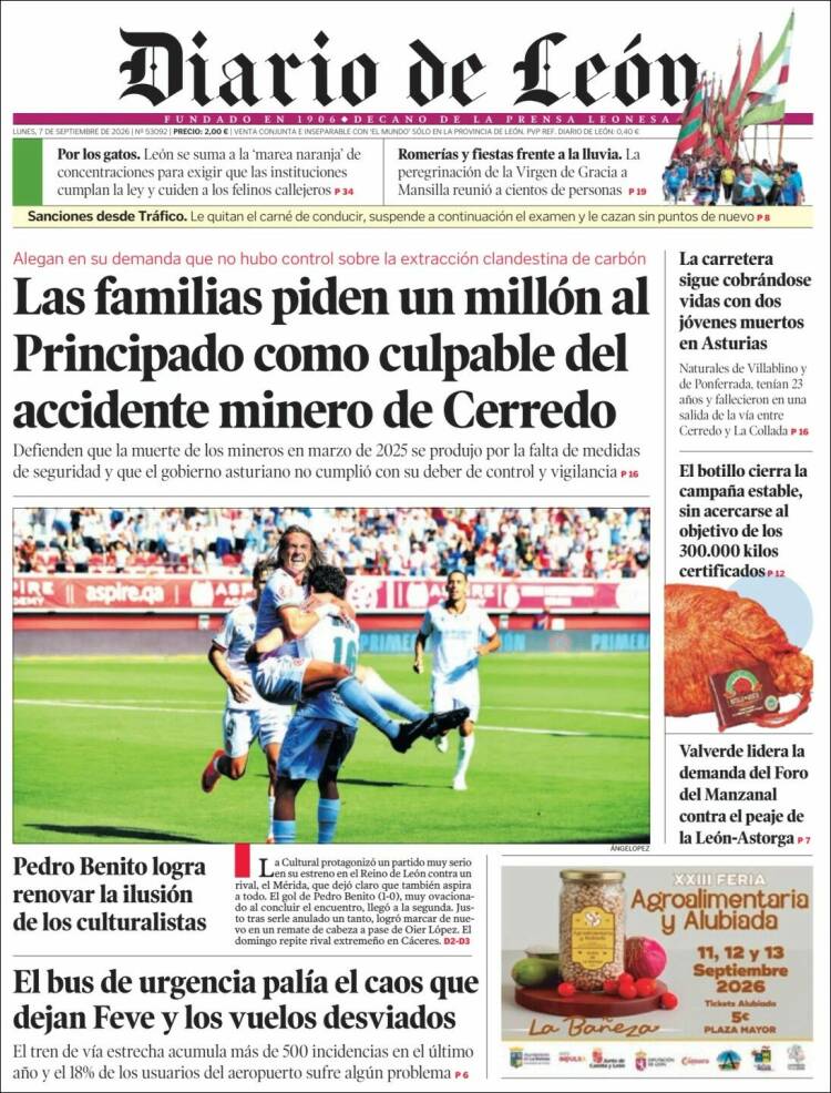 Portada de Diario de León (Espa&ntilde;a)