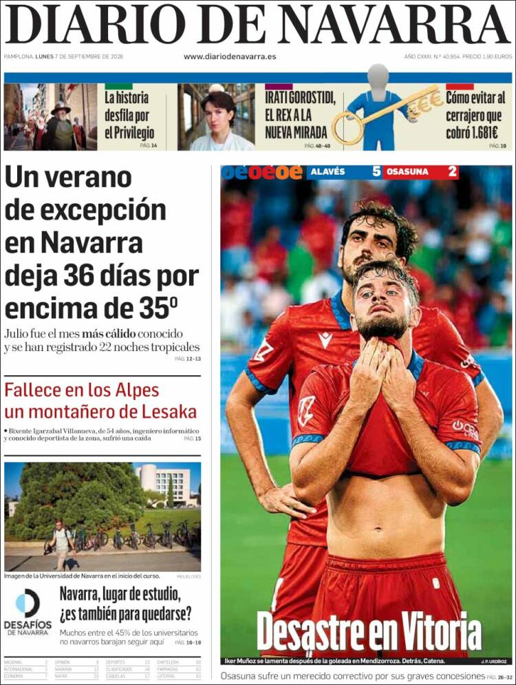 Portada de Diario de Navarra (Espa&ntilde;a)