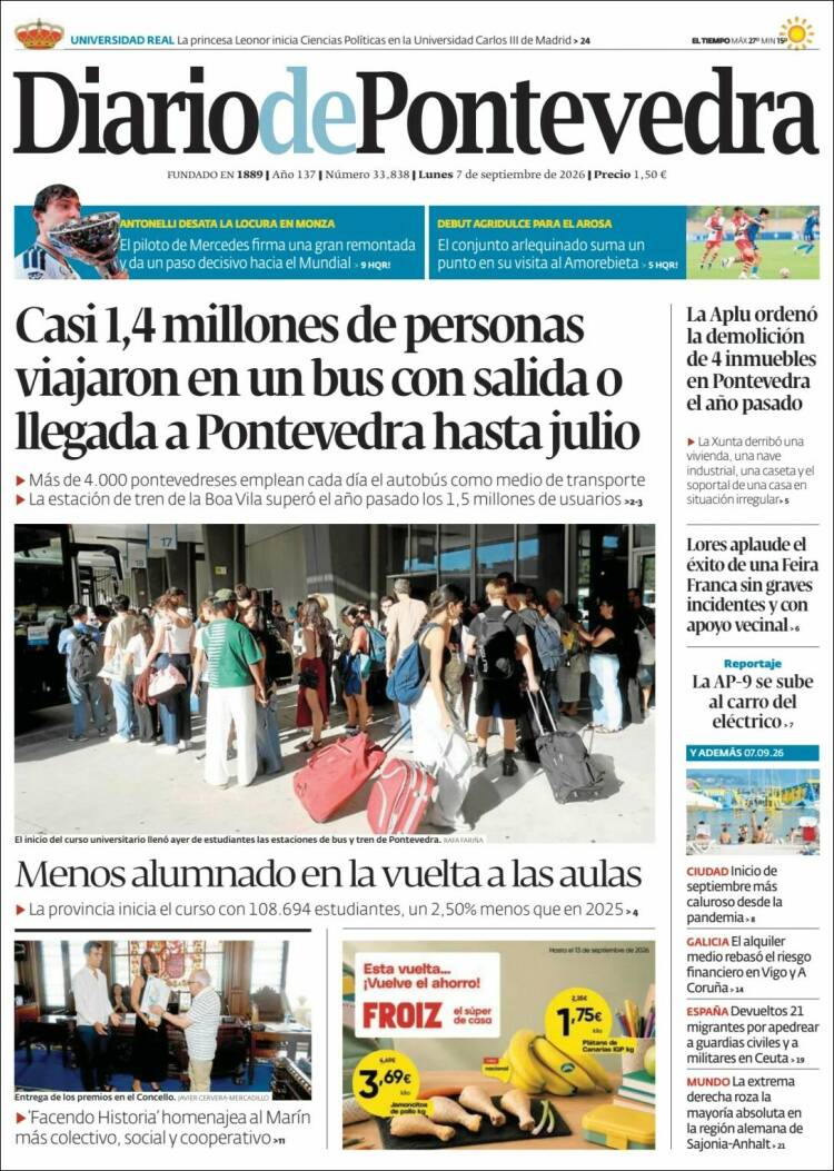 Portada de Diario de Pontevedra (Espa&ntilde;a)