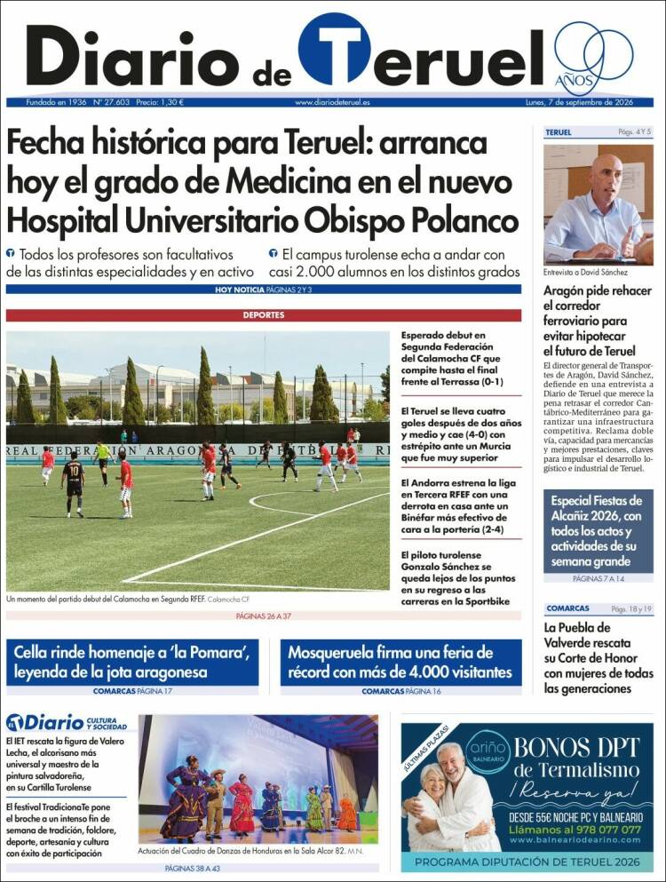Portada de Diario de Teruel (Espa&ntilde;a)