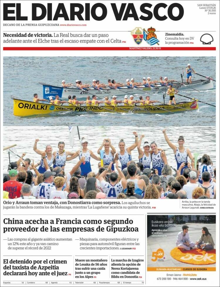 Portada de Diario Vasco (Espa&ntilde;a)