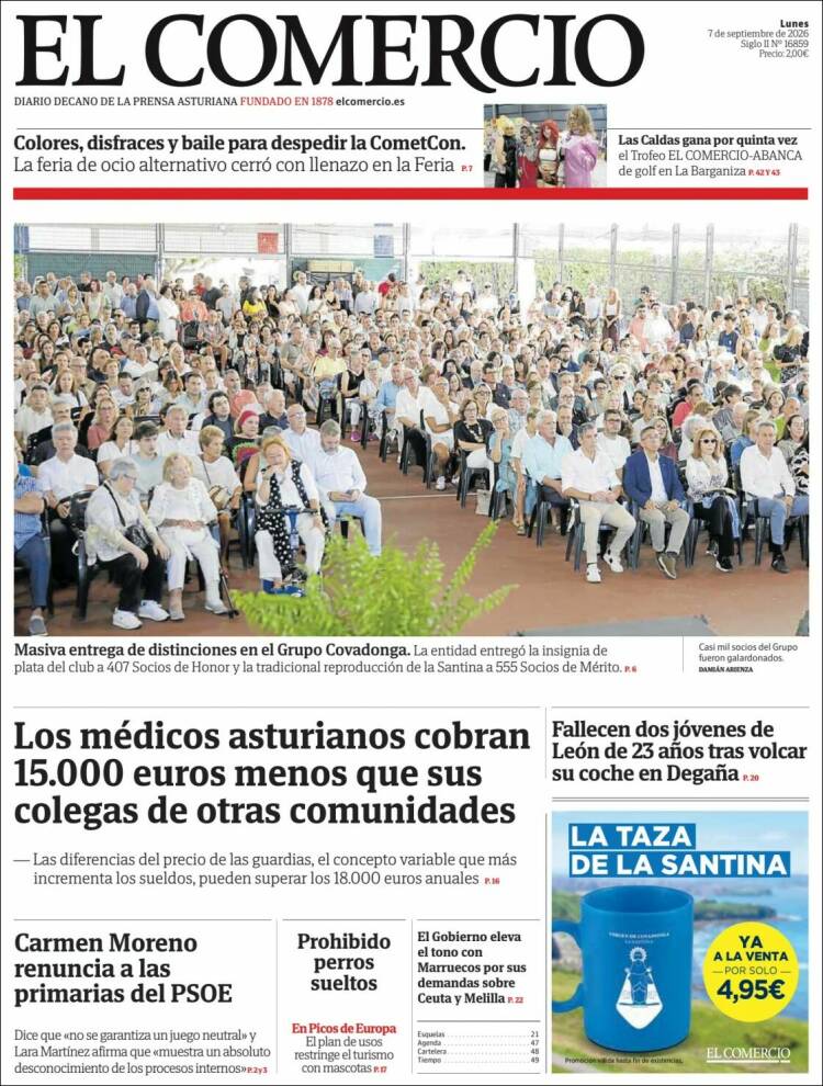 Portada de El Comercio - Gijón (Espa&ntilde;a)