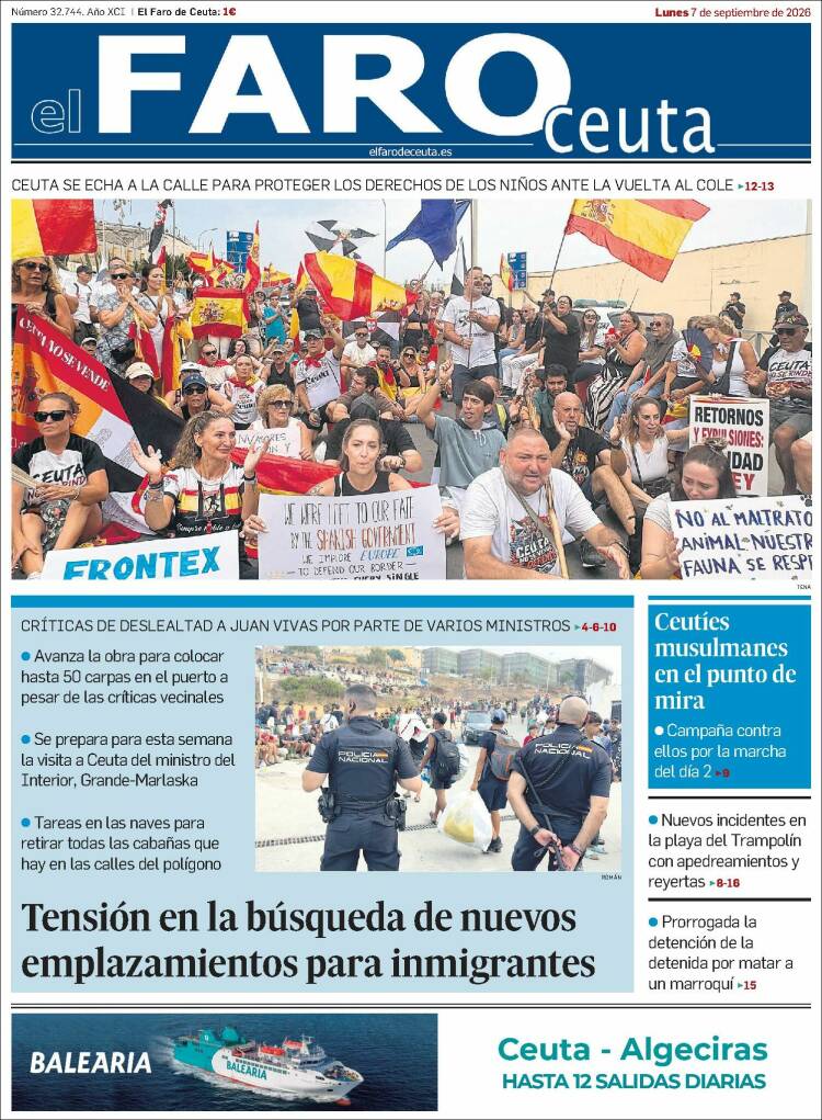 Portada de El Faro de Ceuta (Espa&ntilde;a)