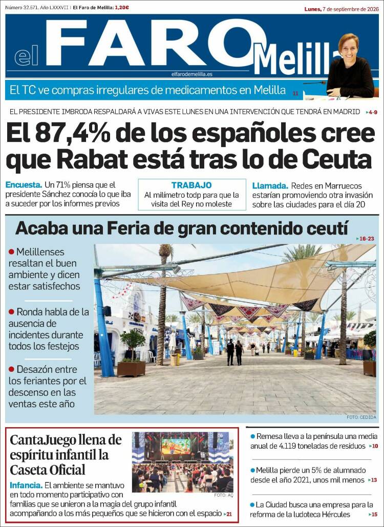 Portada de El Faro de Melilla (Espa&ntilde;a)