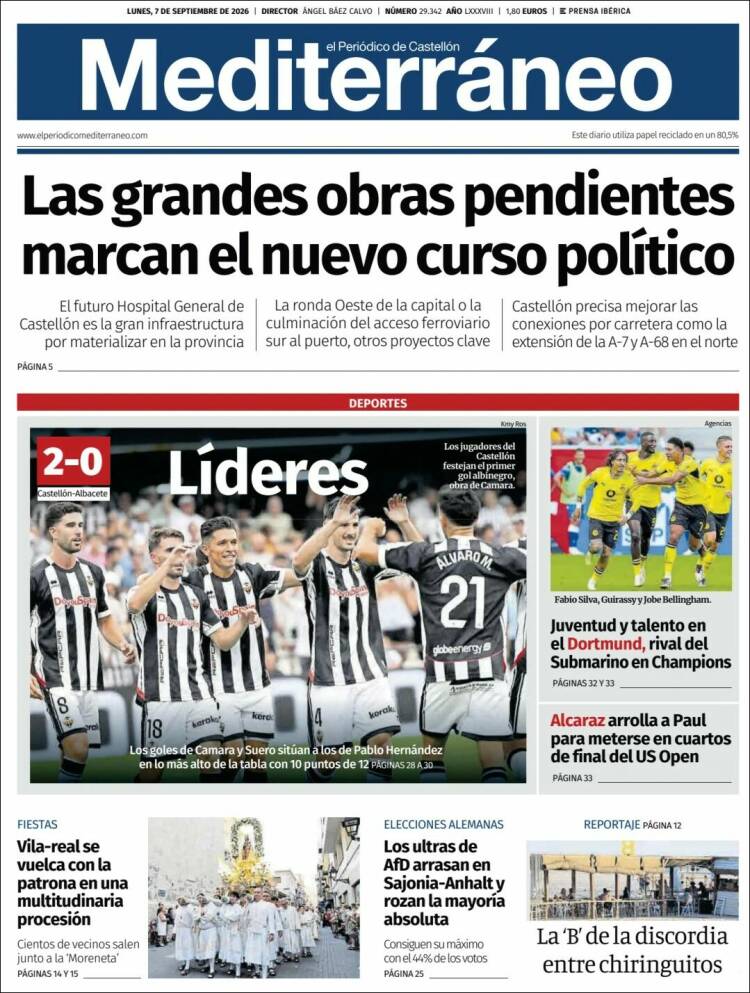 Portada de El Periódico Mediterraneo (Espa&ntilde;a)
