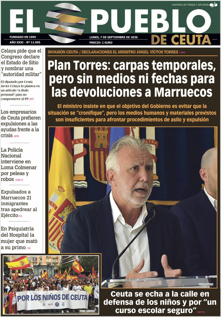 Portada de El Pueblo de Ceuta (Espa&ntilde;a)