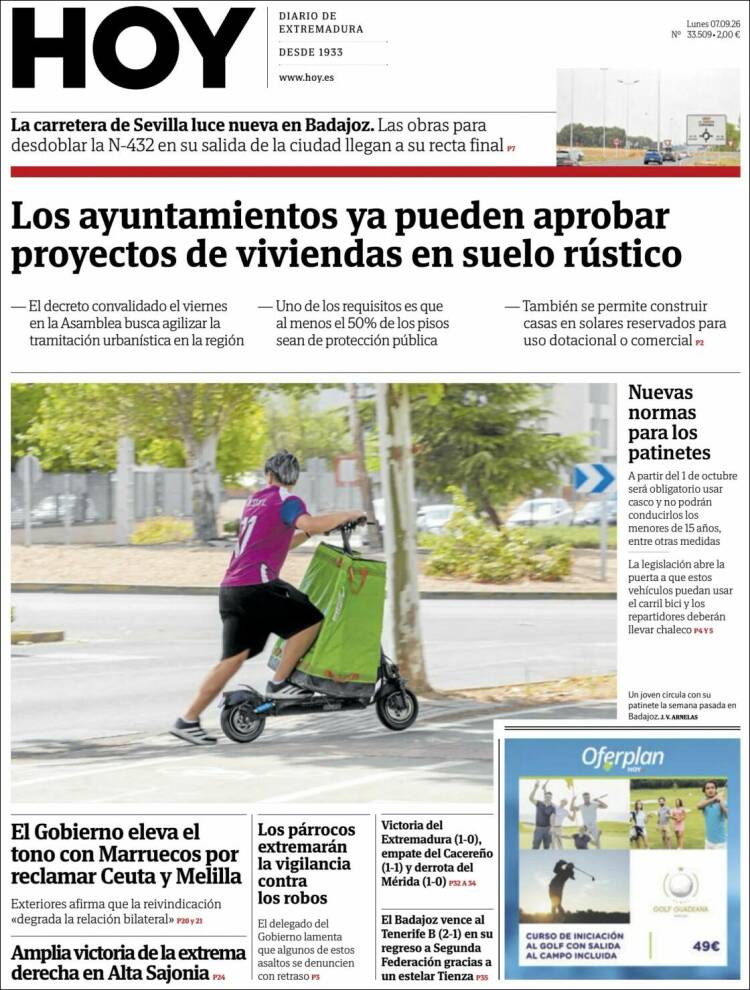 Portada de Hoy - Badajoz (Espa&ntilde;a)