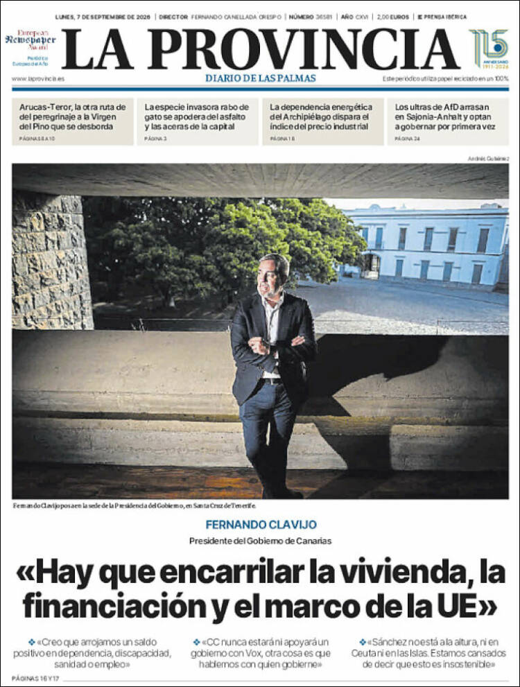Portada de La Provincia (Espa&ntilde;a)