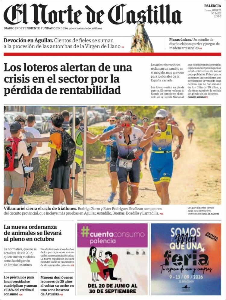 Portada de Norte de Castilla - Palencia (Espa&ntilde;a)