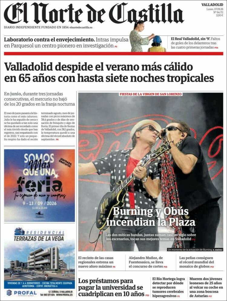 Portada de Norte de Castilla - Valladolid (Espa&ntilde;a)