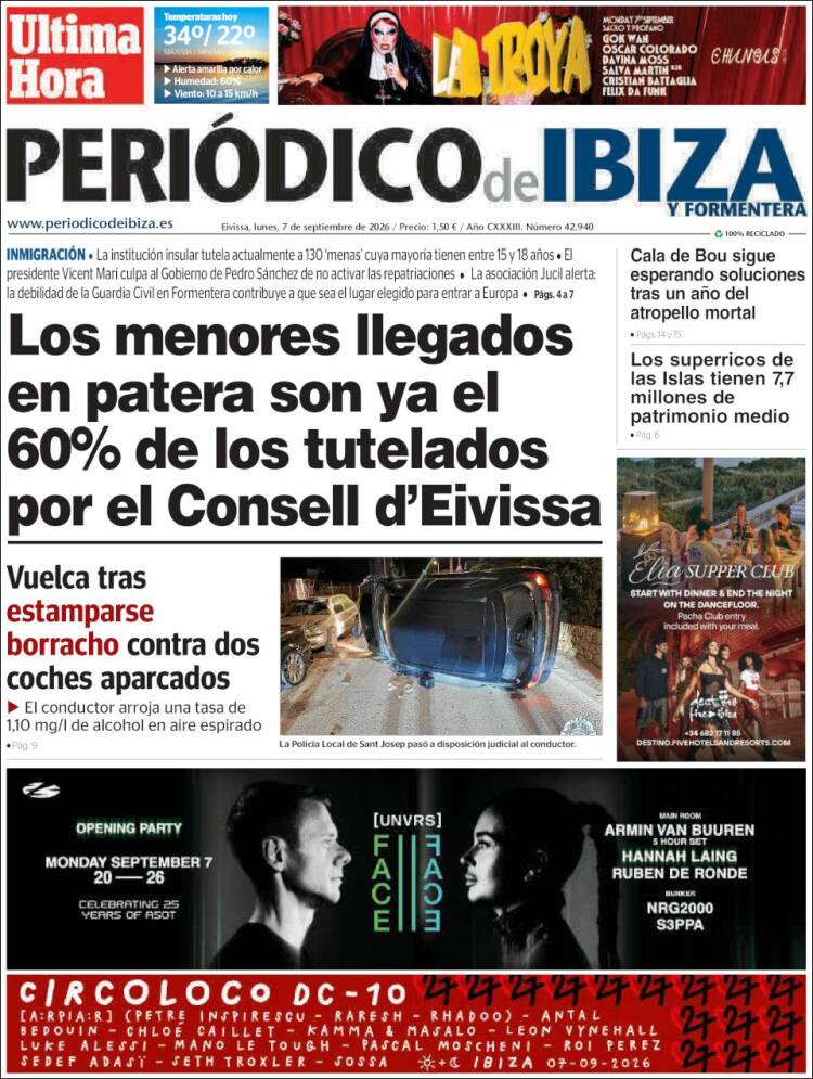 Portada de Periódico de Ibiza (Espa&ntilde;a)