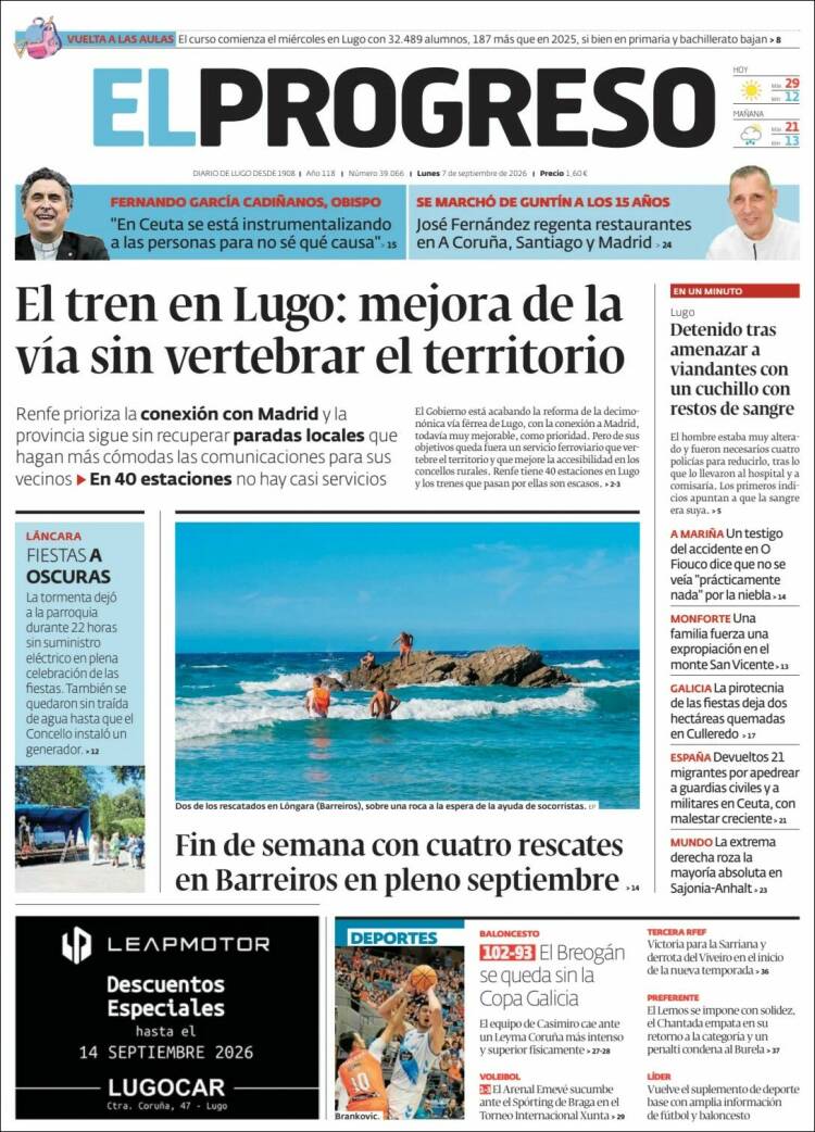 Portada de El Progreso (Espa&ntilde;a)